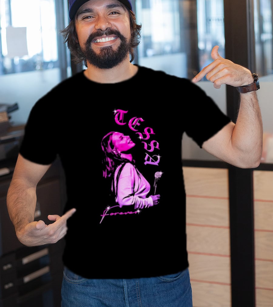 Tessa Forever Økologisk Pink Silhouette With Rose And Stars T-Shirt