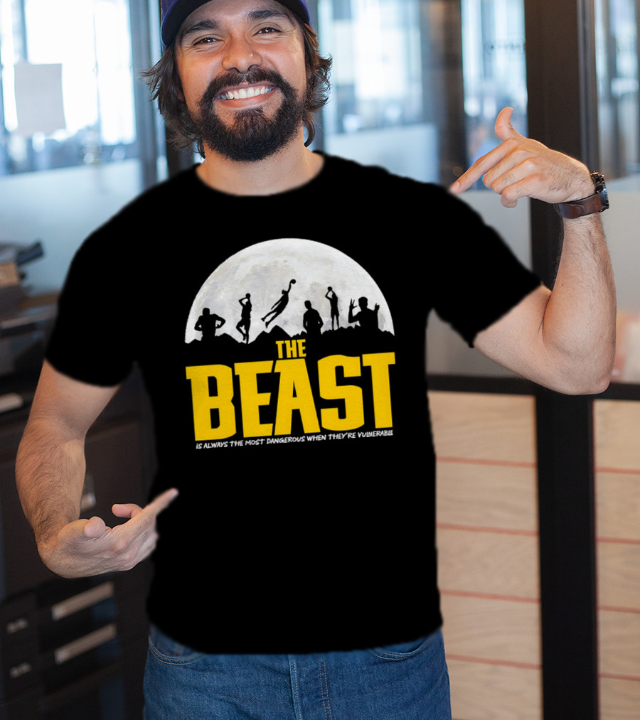The Beast Is Always The Most Dangerous When They're Vulnerable Silhouettes Moon Scene T-Shirt
