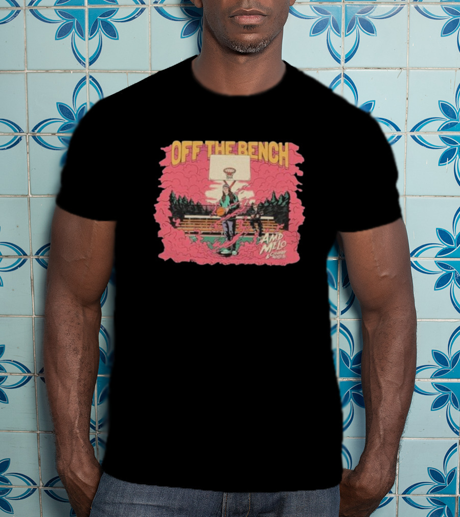 Off The Bench AMD Melo Chubby & Wallets Album Basketball Court Scene T-Shirt