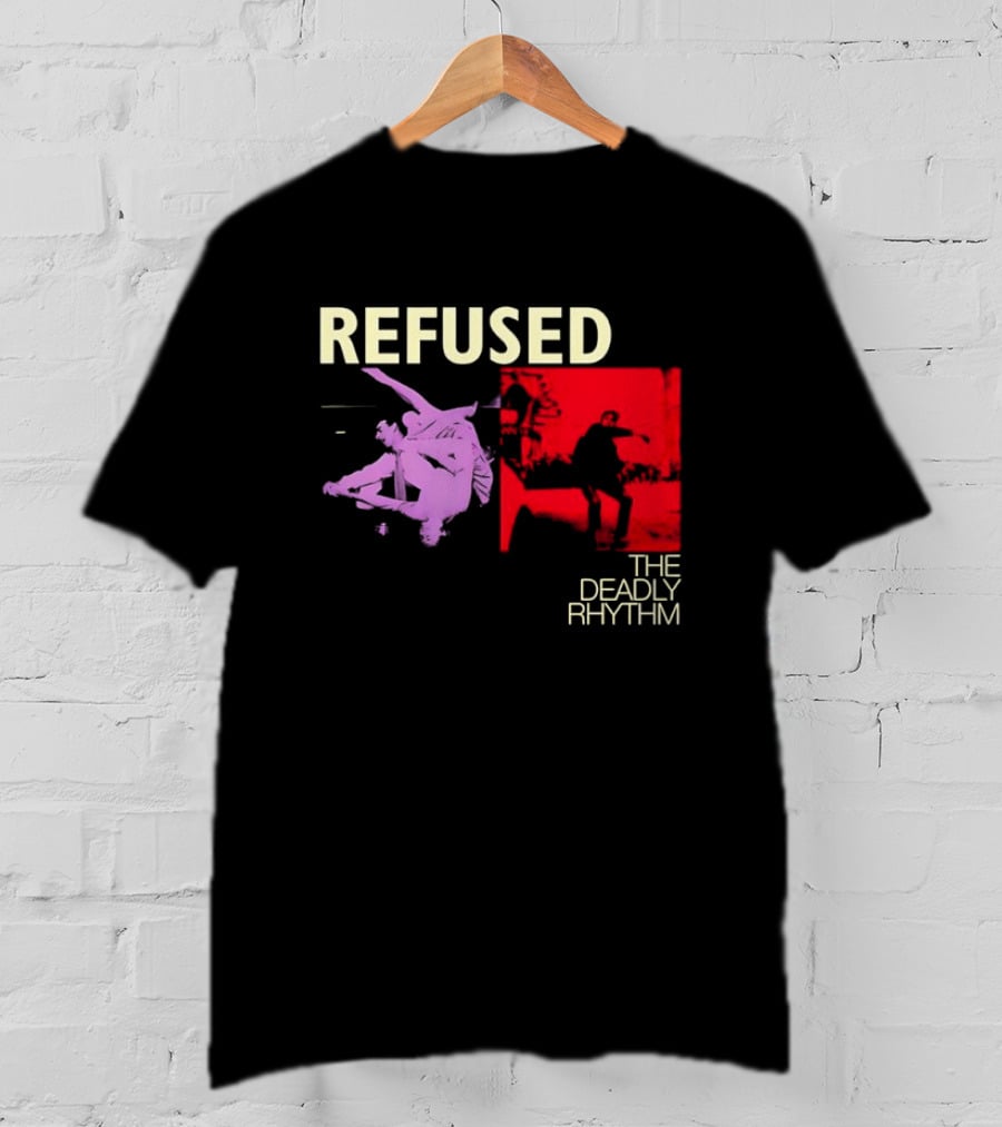 Refused The Deadly Rhythm Skater Red And Purple Imagery T-Shirt