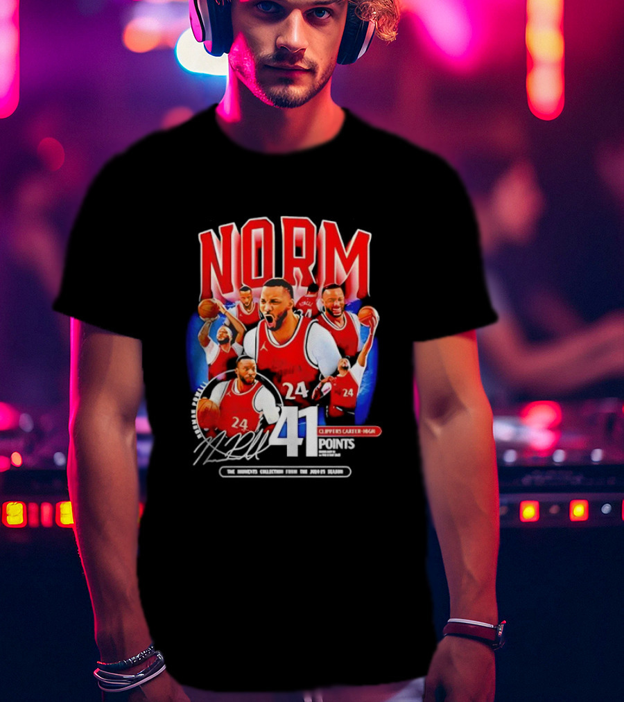 Clippers Norman Powell 24 Clippers Career High Signature 41 Points T-Shirt