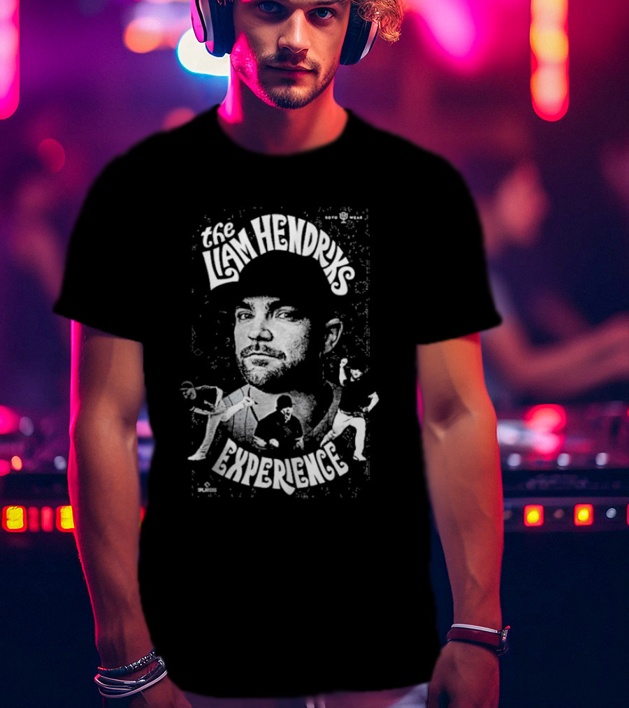 The Liam Hendriks Experience Pitching Action Portrait And Dynamic Text T-Shirt