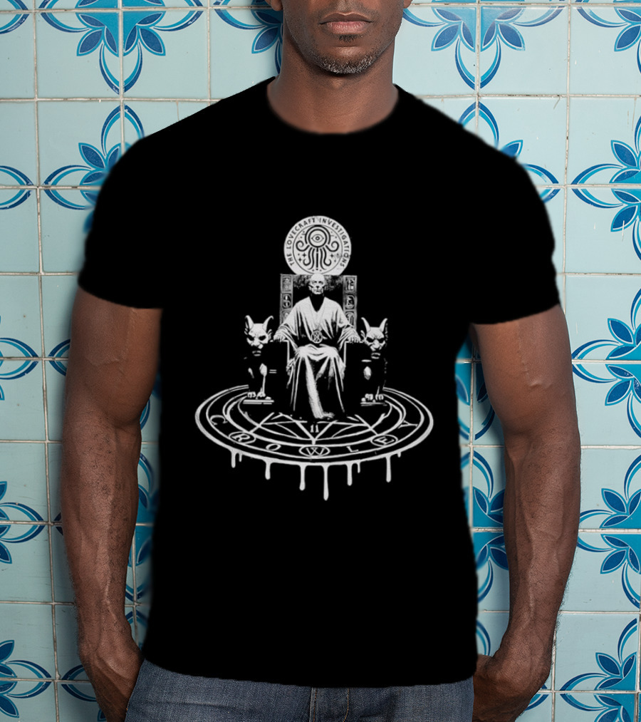 The Lovecraft Investigations Occult Symbolism Ancient Ritual Circle Specter Cats T-Shirt