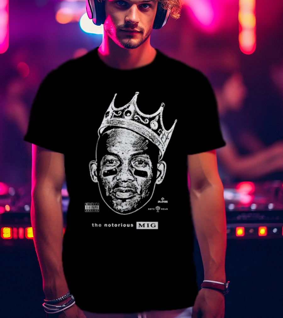 The Notorious Mig Crown Face With Parental Advisory And Labels T-Shirt