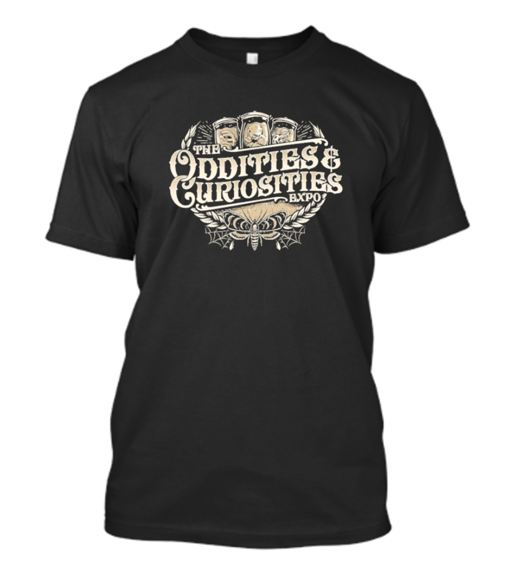 The Oddities And Curiosities Expo Death Head Moth Skeletons Tarot Cards T-Shirt