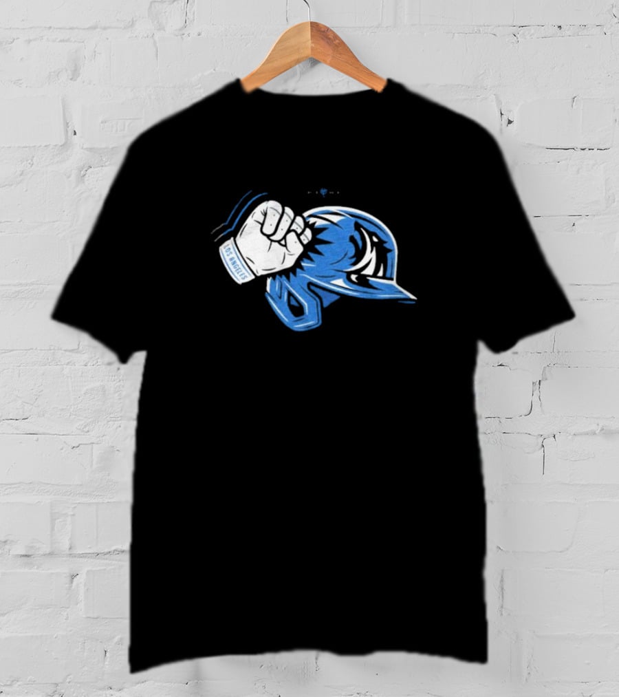 The Wolf Of Chavez Ravine Los Angeles Dodgers Fist Bump Helmet T-Shirt