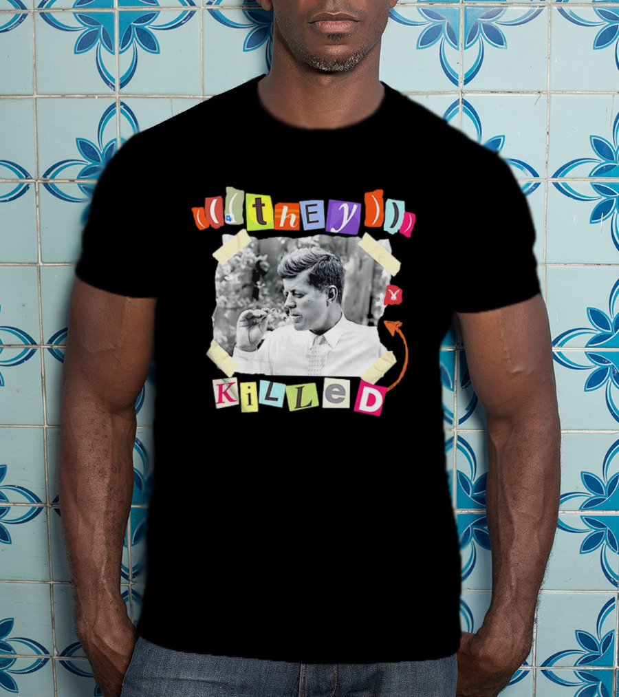 They Killed John F. Kennedy Smoking Retro Style T-Shirt