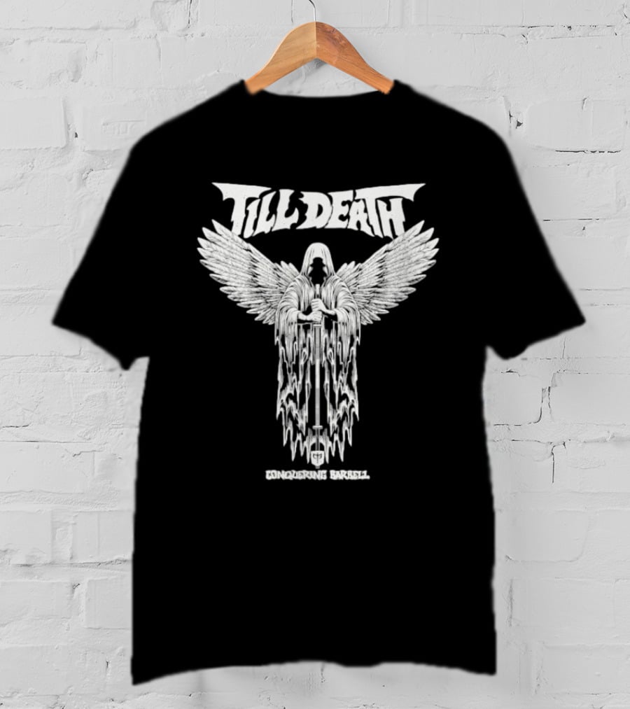 Till Death Angel Conquering Barbell T-Shirt