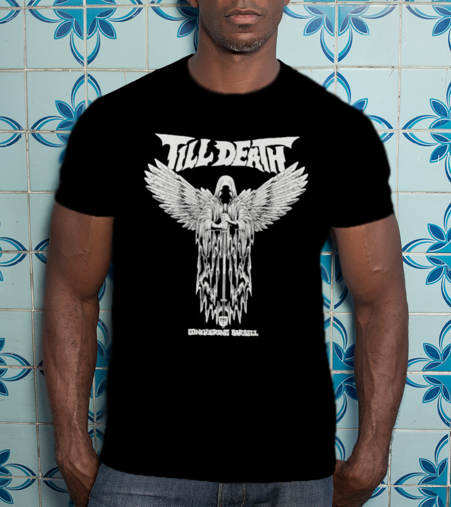 Till Death Angel Conquering Barbell T-Shirt
