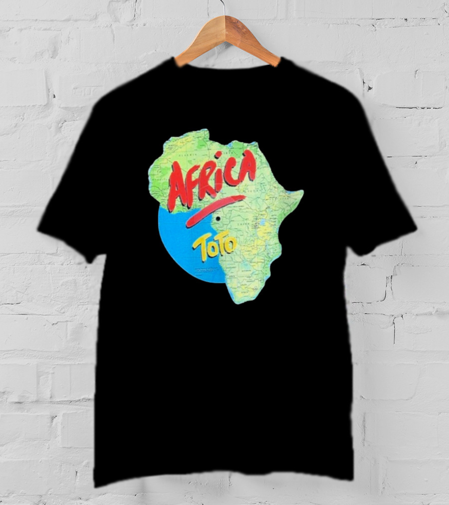 Toto Africa Map Shape With Record Design T-Shirt
