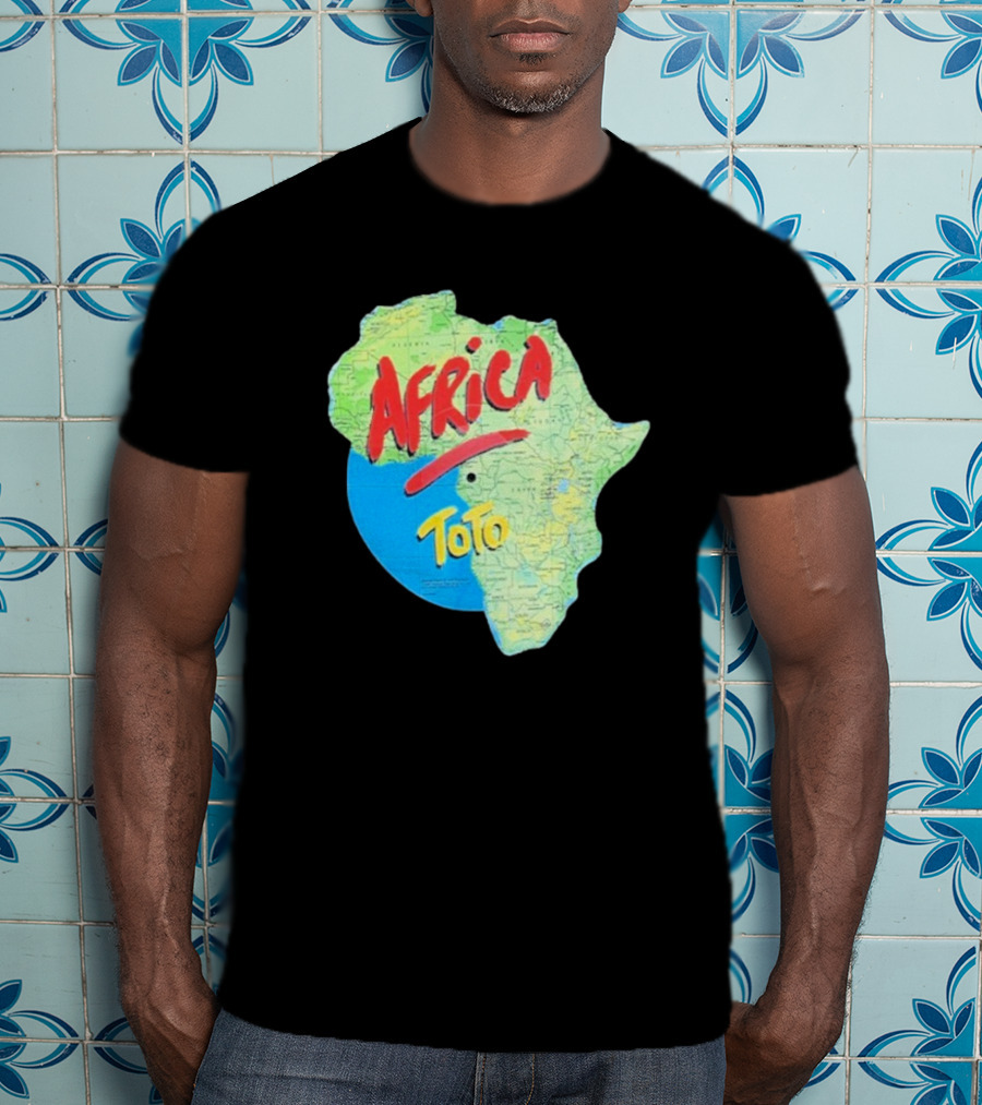 Toto Africa Map Shape With Record Design T-Shirt