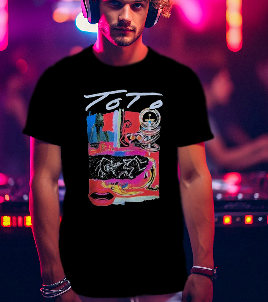 Toto Collage Album Art Iconic Retro Sword Lips Bold Colors T-Shirt