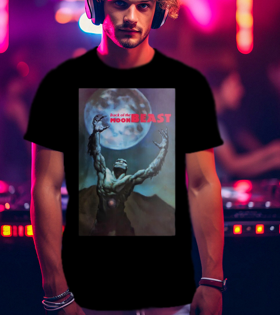 Track Of The Moon Beast Monster Howling At Full Moon T-Shirt