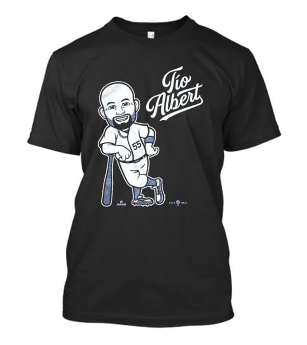 Tío Albert Baseball Player Cartoon With Bat And Number 55 T-Shirt