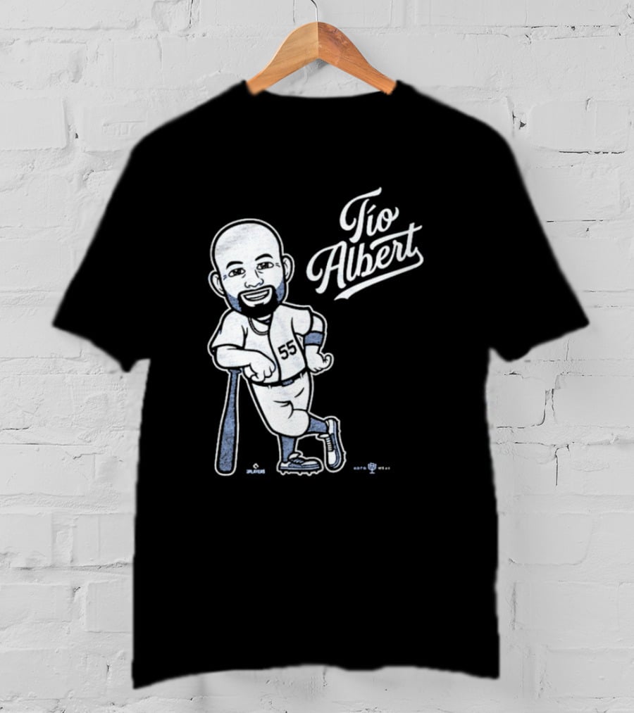 Tío Albert Baseball Player Cartoon With Bat And Number 55 T-Shirt