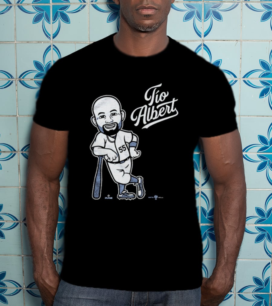 Tío Albert Baseball Player Cartoon With Bat And Number 55 T-Shirt