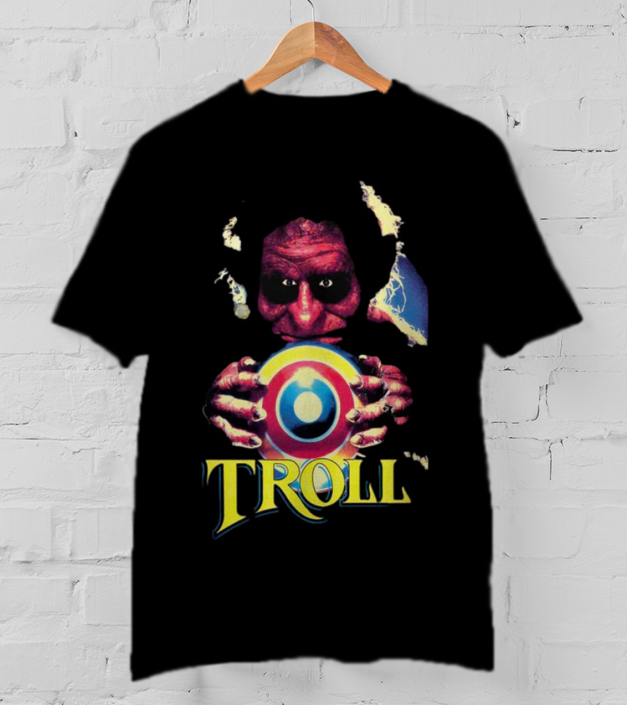 Troll Creepy Character Holding Colorful Orb T-Shirt