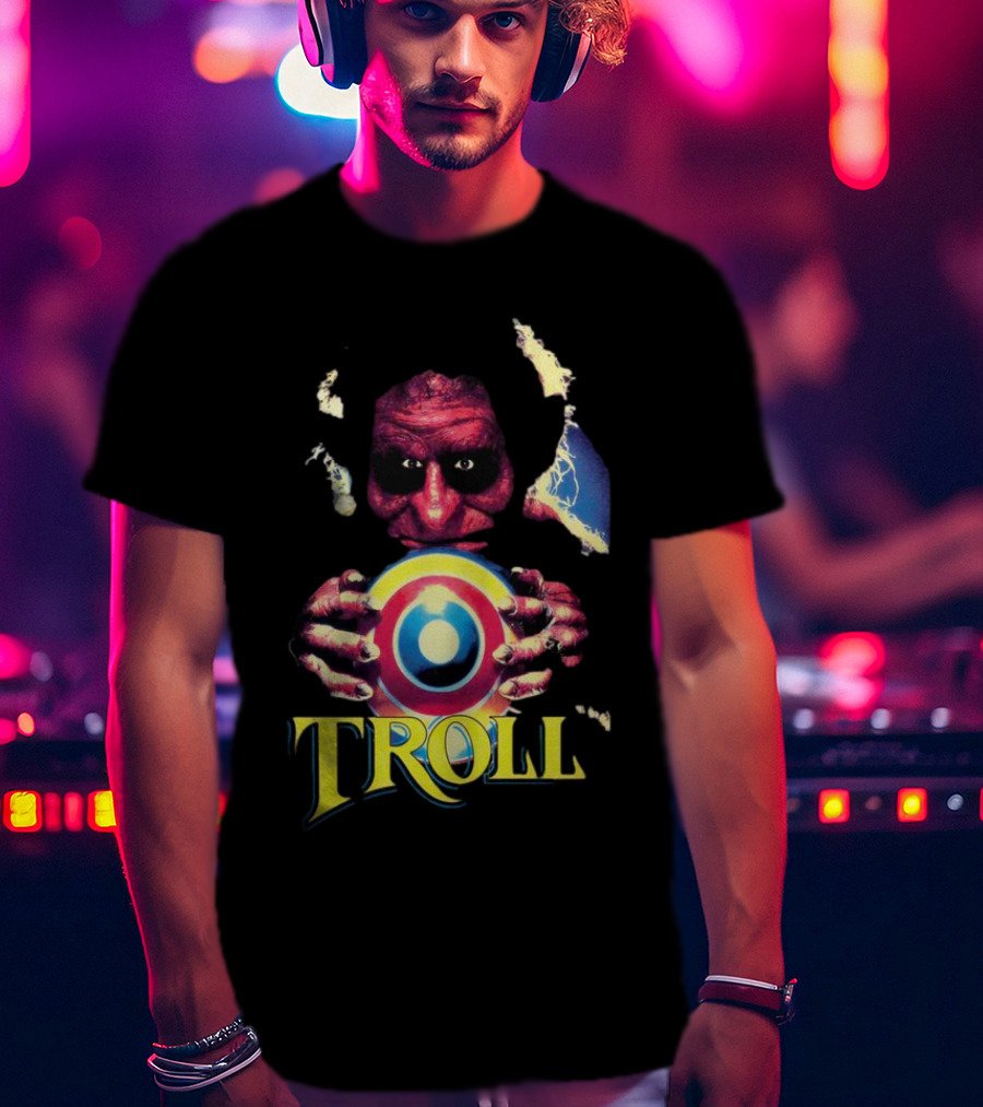 Troll Creepy Character Holding Colorful Orb T-Shirt