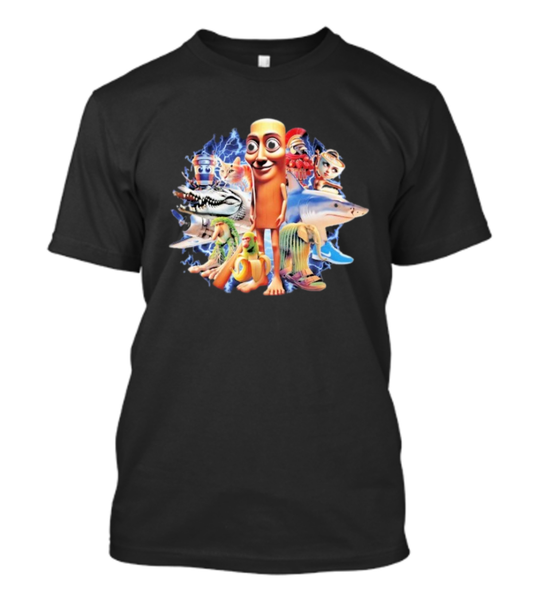 Tung Tung Tung Sahur Crocodilo Bombardino Tralalelo Tralala Br Br Patapim Brain Rot Crocodilo Bombardino Character Collage T-Shirt