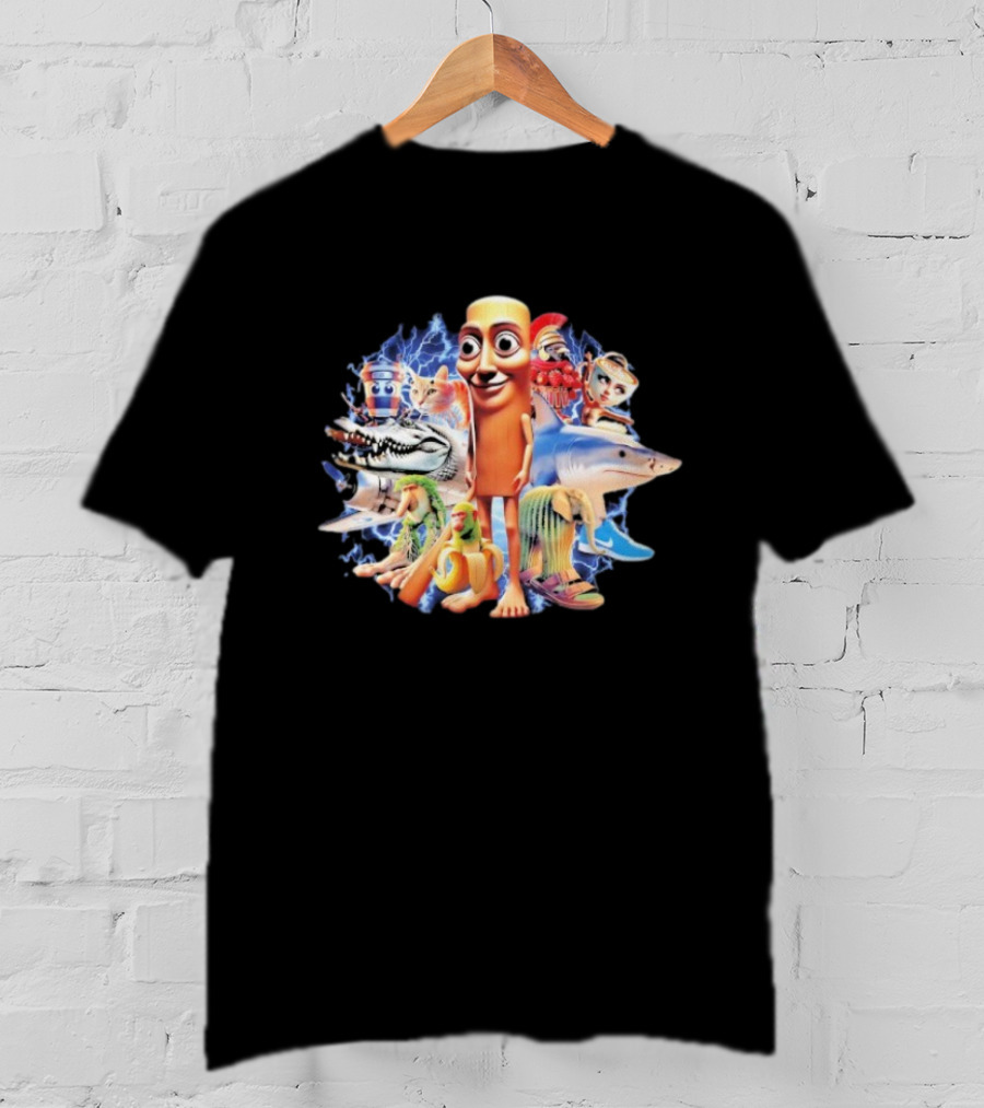 Tung Tung Tung Sahur Crocodilo Bombardino Tralalelo Tralala Br Br Patapim Brain Rot Crocodilo Bombardino Character Collage T-Shirt
