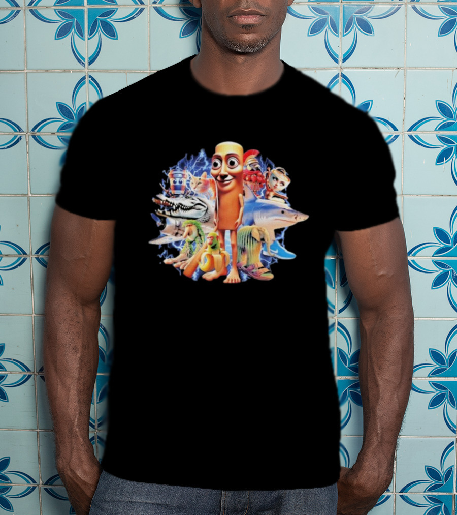 Tung Tung Tung Sahur Crocodilo Bombardino Tralalelo Tralala Br Br Patapim Brain Rot Crocodilo Bombardino Character Collage T-Shirt