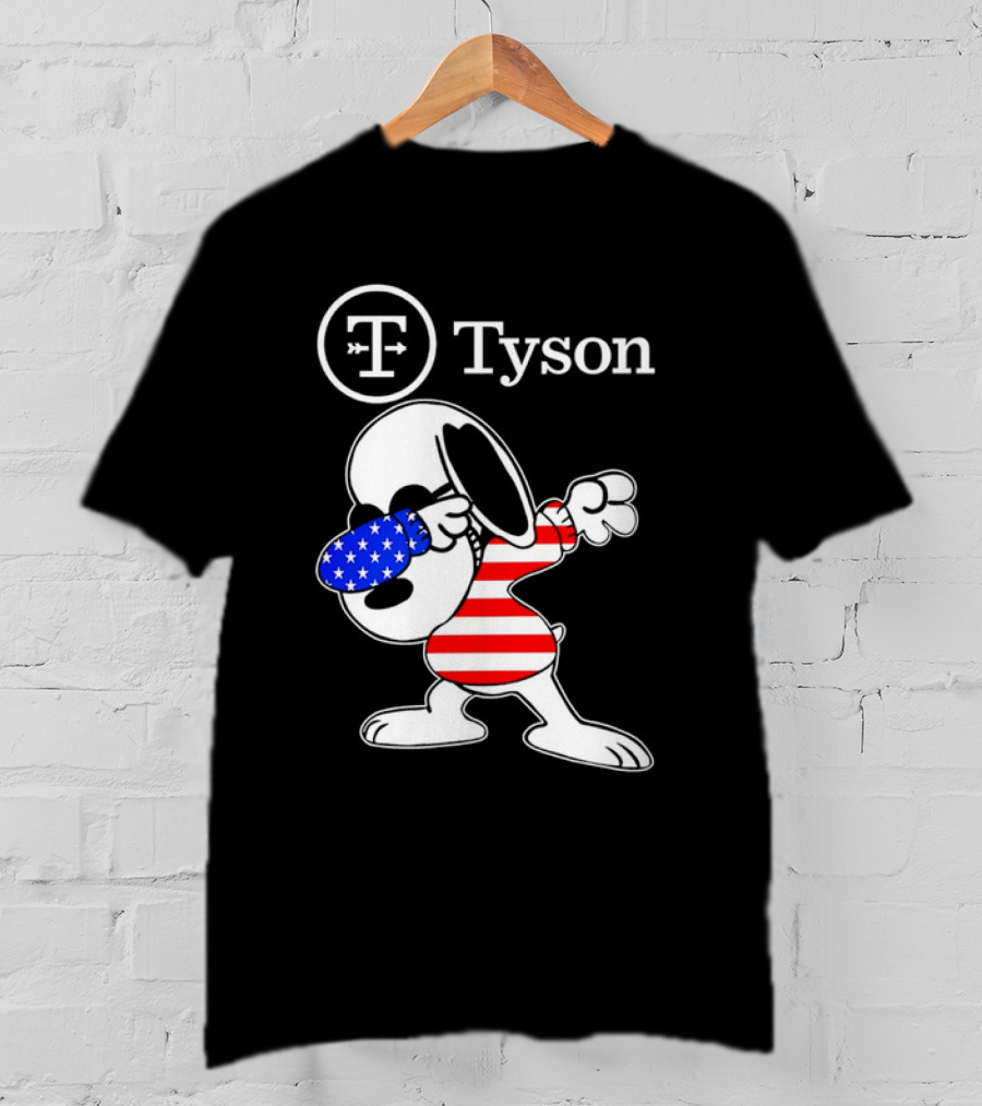 Tyson Foods Snoopy Dabbing American Flag Character T-Shirt