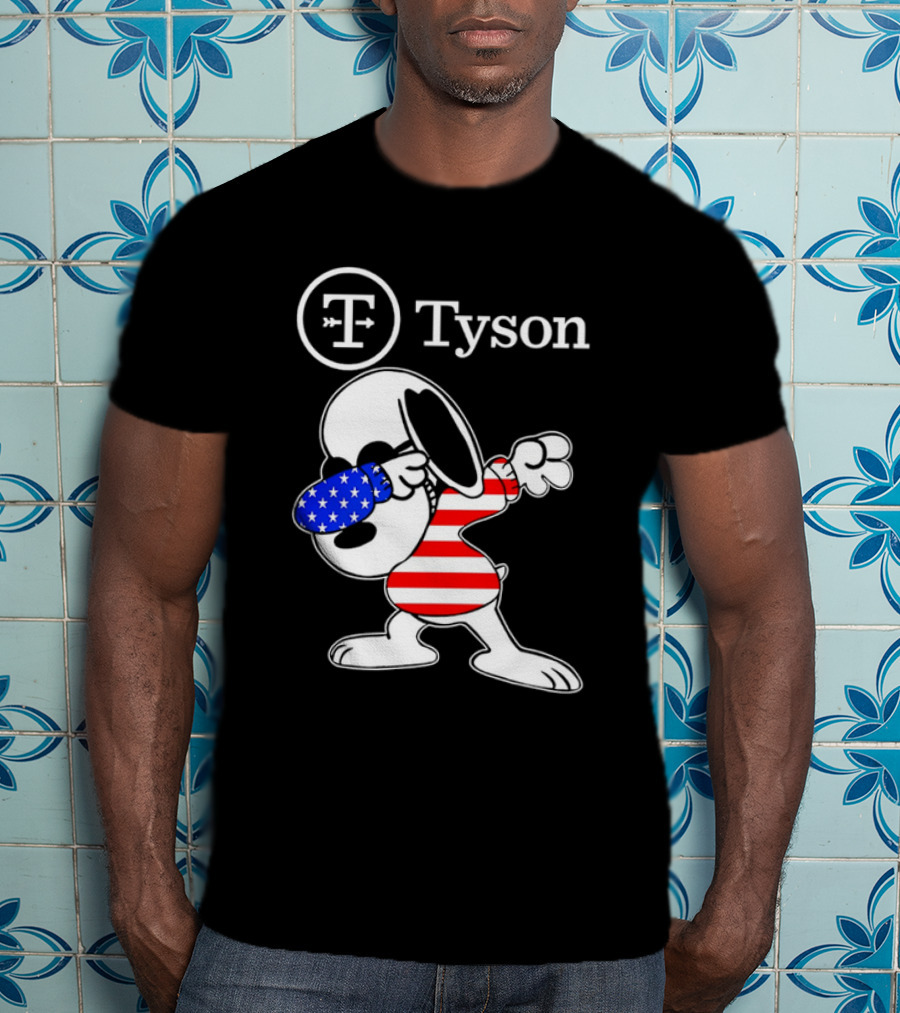 Tyson Foods Snoopy Dabbing American Flag Character T-Shirt