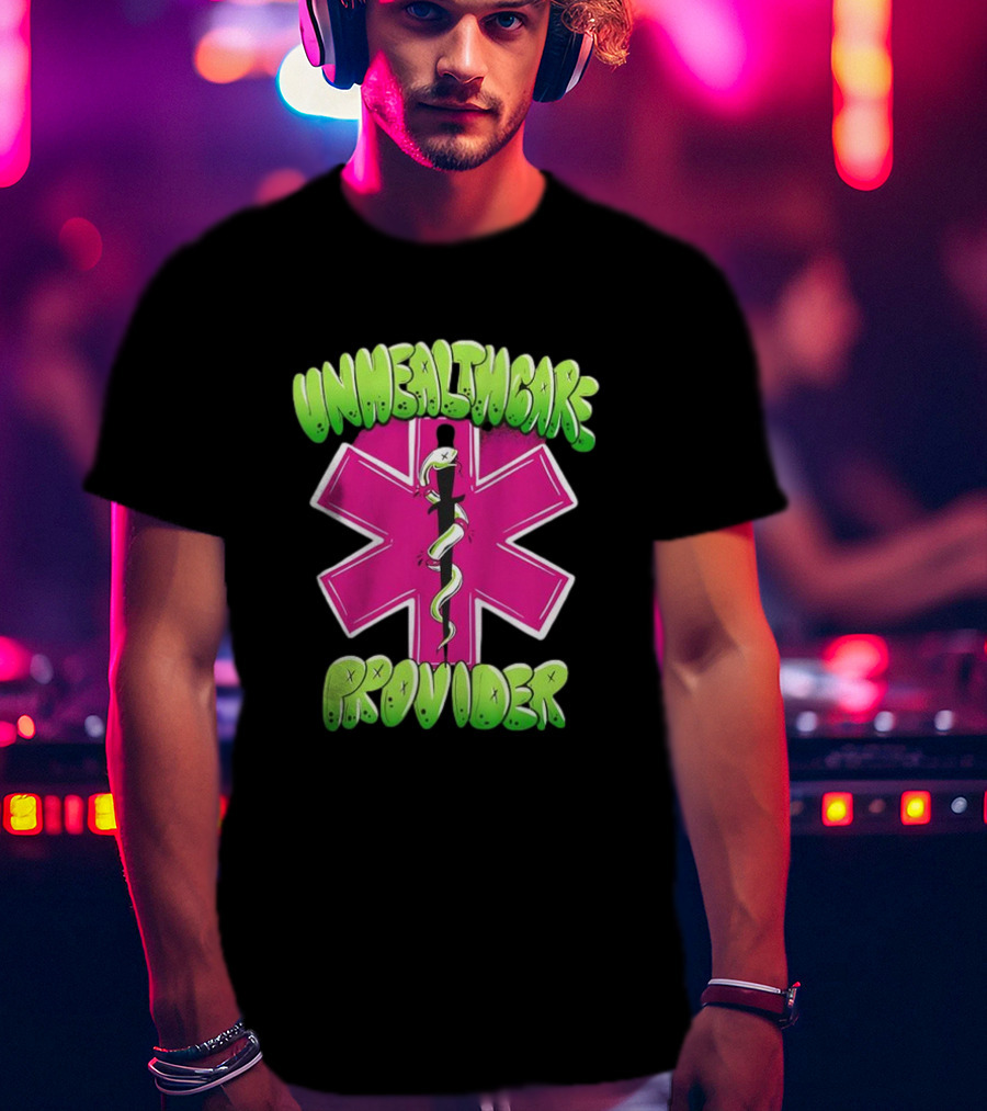 Unhealthcare Provider Graffiti Star Of Life Snake T-Shirt