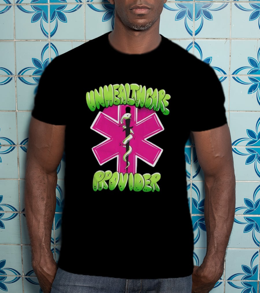 Unhealthcare Provider Graffiti Star Of Life Snake T-Shirt