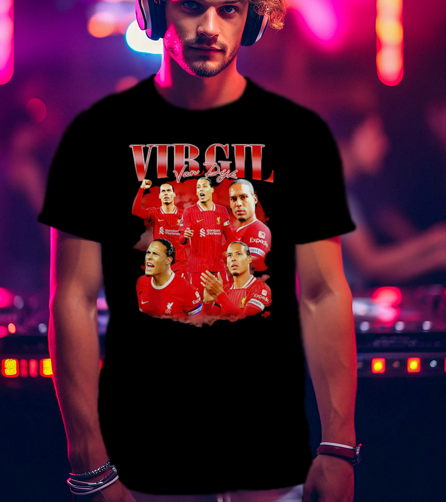 Virgil Van Dijk Liverpool FC Number 4 Captain Liverpool Red Jersey T-Shirt