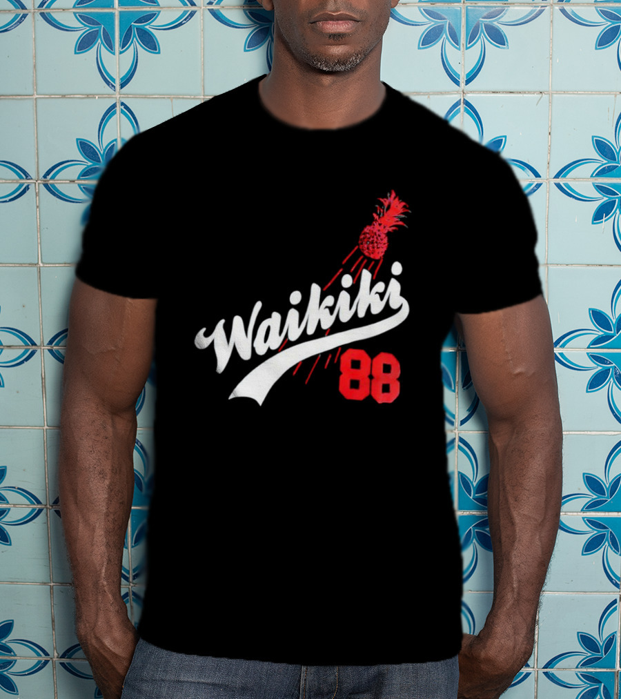 Waikiki 88 Los Angeles Dodgers Pineapple Baseball Graphic T-Shirt