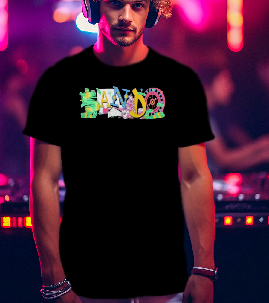Vegas Matt Sando Casino Theme Money Roulette And Dice T-Shirt