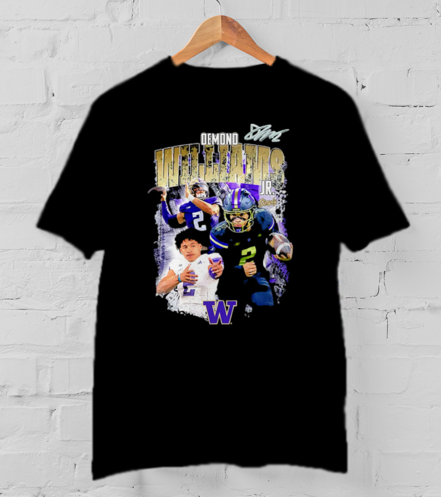 Demond Williams Jr. Washington Huskies Football W Logo T-Shirt