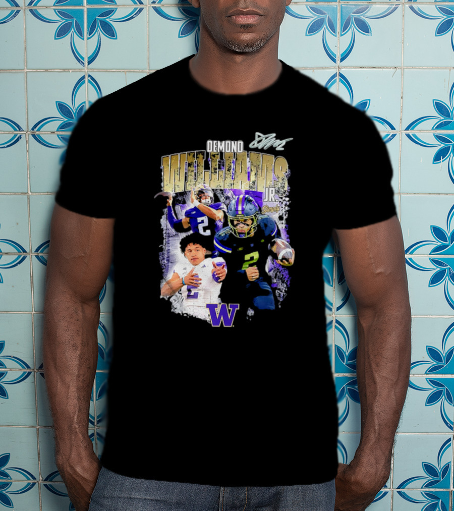 Demond Williams Jr. Washington Huskies Football W Logo T-Shirt