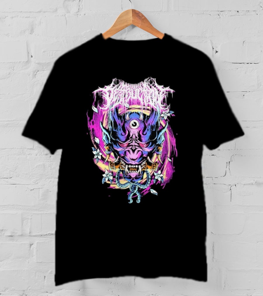 Within Destruction Psychedelic Oni Mask With Floral Accents T-Shirt