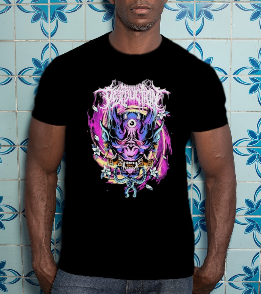 Within Destruction Psychedelic Oni Mask With Floral Accents T-Shirt