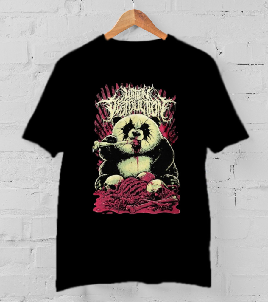 "Within Destruction Kawaii Panda Eating Noodles With Skulls And Bones" T-Shirt