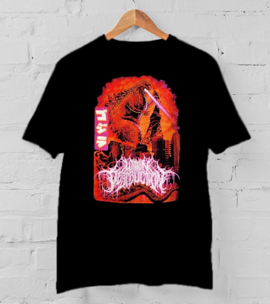 Within Destruction Reptile Kaiju Tokyo Destruction Scene T-Shirt