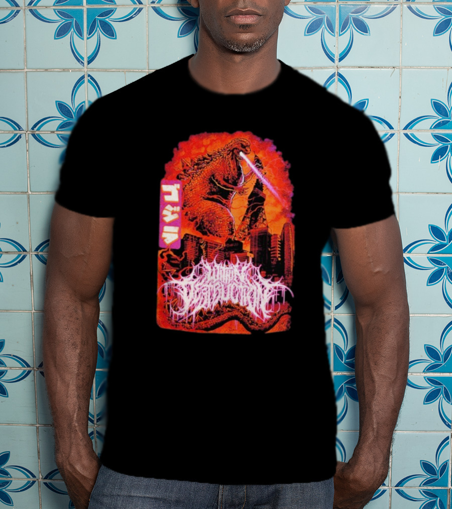 Within Destruction Reptile Kaiju Tokyo Destruction Scene T-Shirt