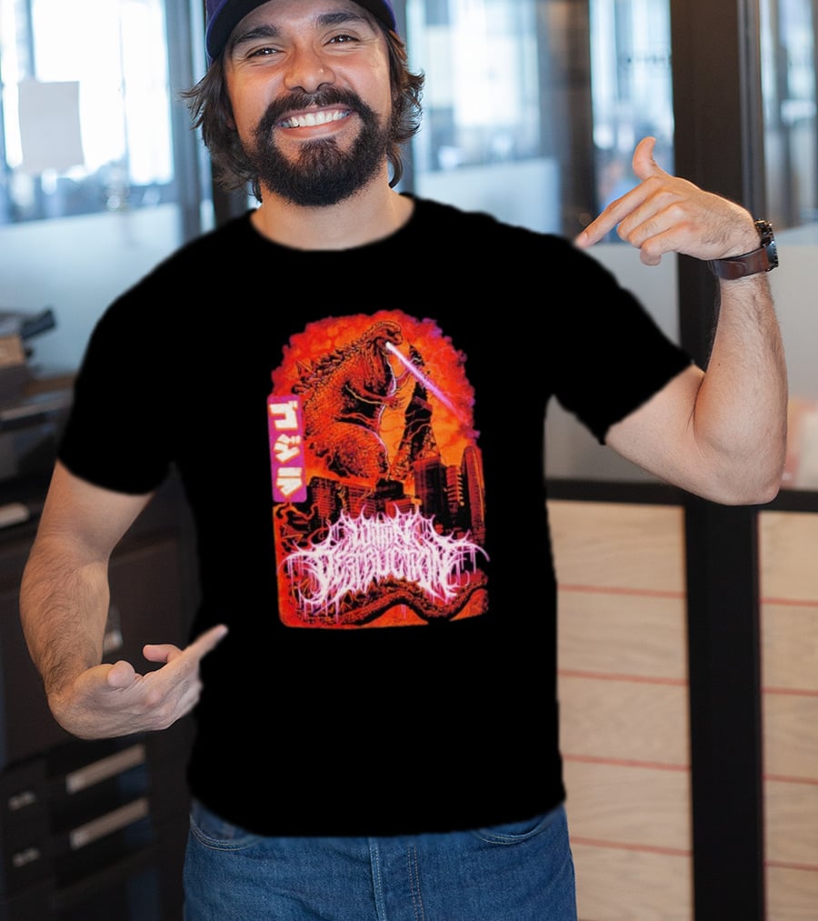 Within Destruction Reptile Kaiju Tokyo Destruction Scene T-Shirt