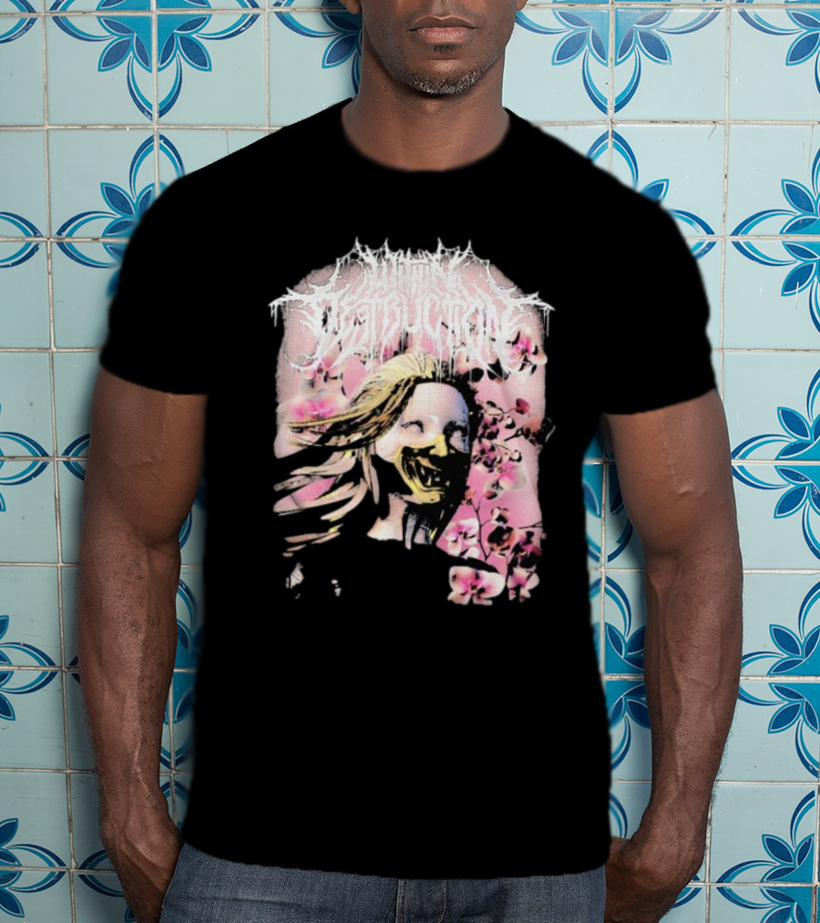 Within Destruction Yokai Cherry Blossoms Masked Face Design T-Shirt
