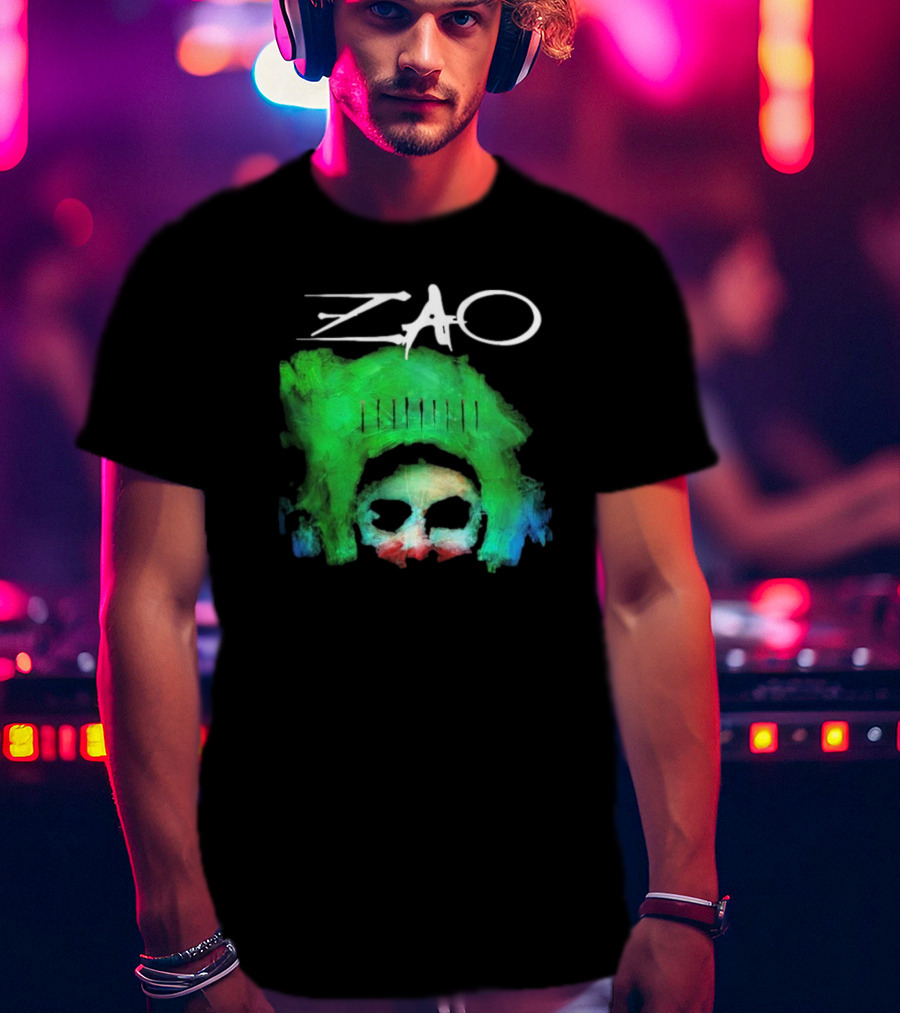 Zao Splinter Shards Green Skull Art T-Shirt