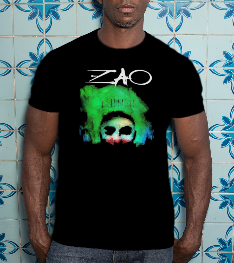 Zao Splinter Shards Green Skull Art T-Shirt
