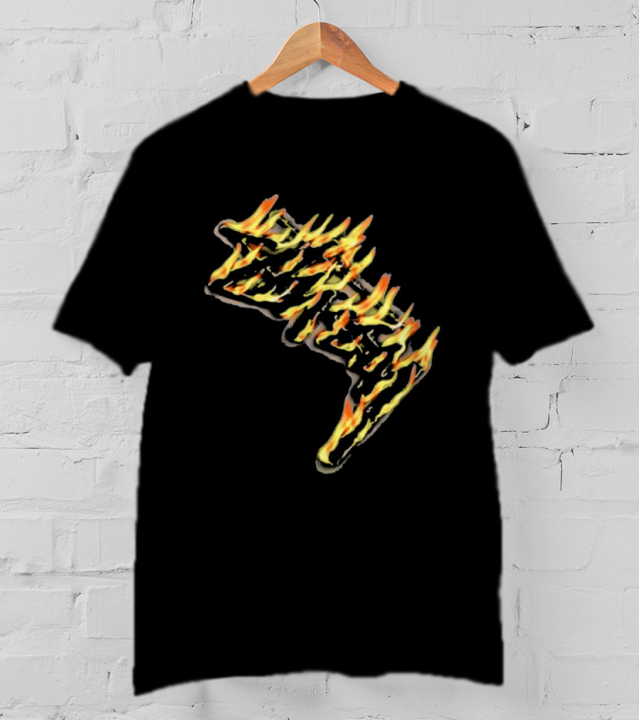 Stussy Burning Stock Flame Graphic Midnight T-Shirt