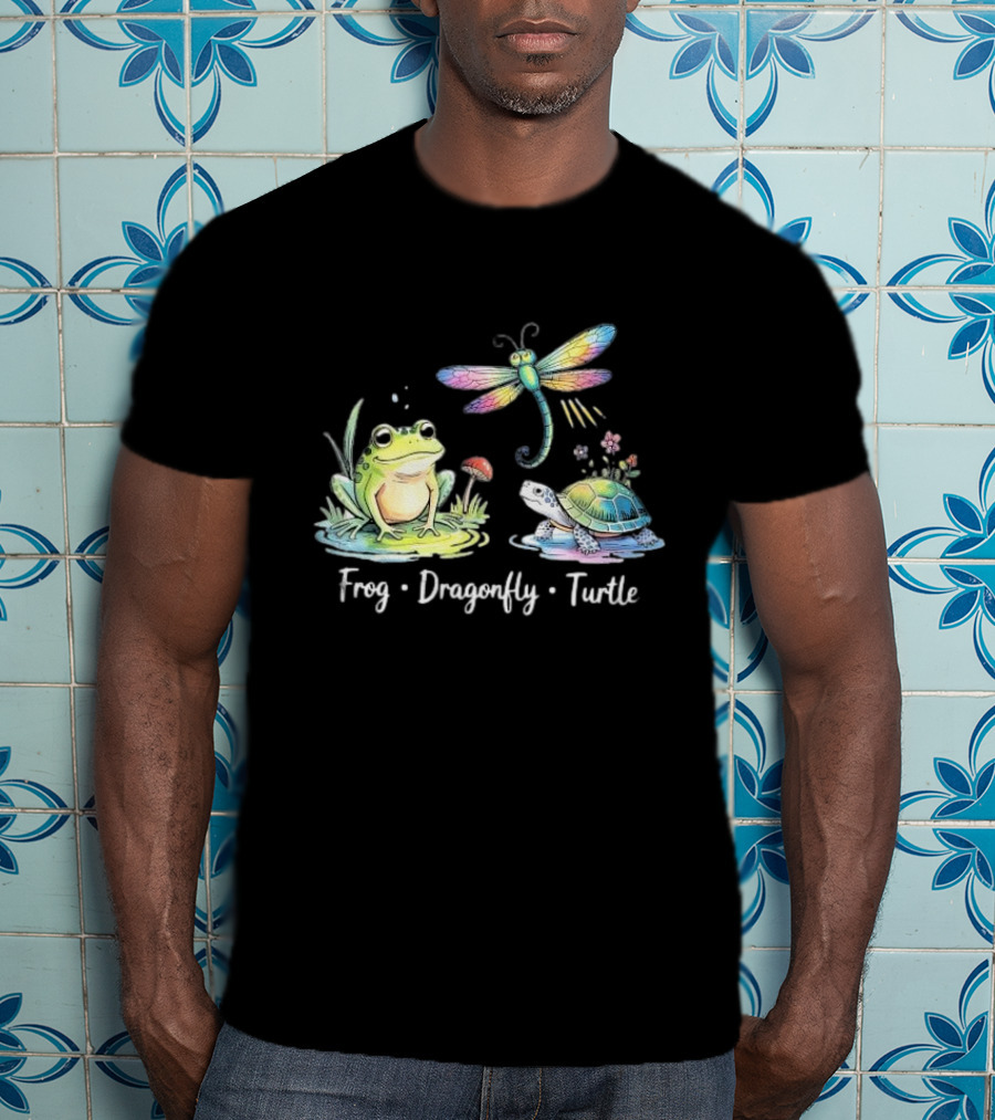 Frog Dragonfly Turtle Subtle Political Humor T-Shirt