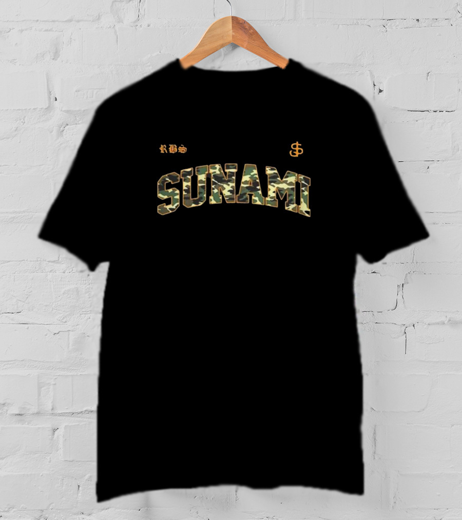 SUNAMI Varsity Camo Dollar Sign Style T-Shirt