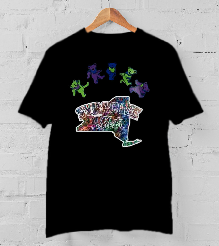 Syracuse Mets Grateful Dead Night 2025 New York Tie-Dye Dancing Bears T-Shirt