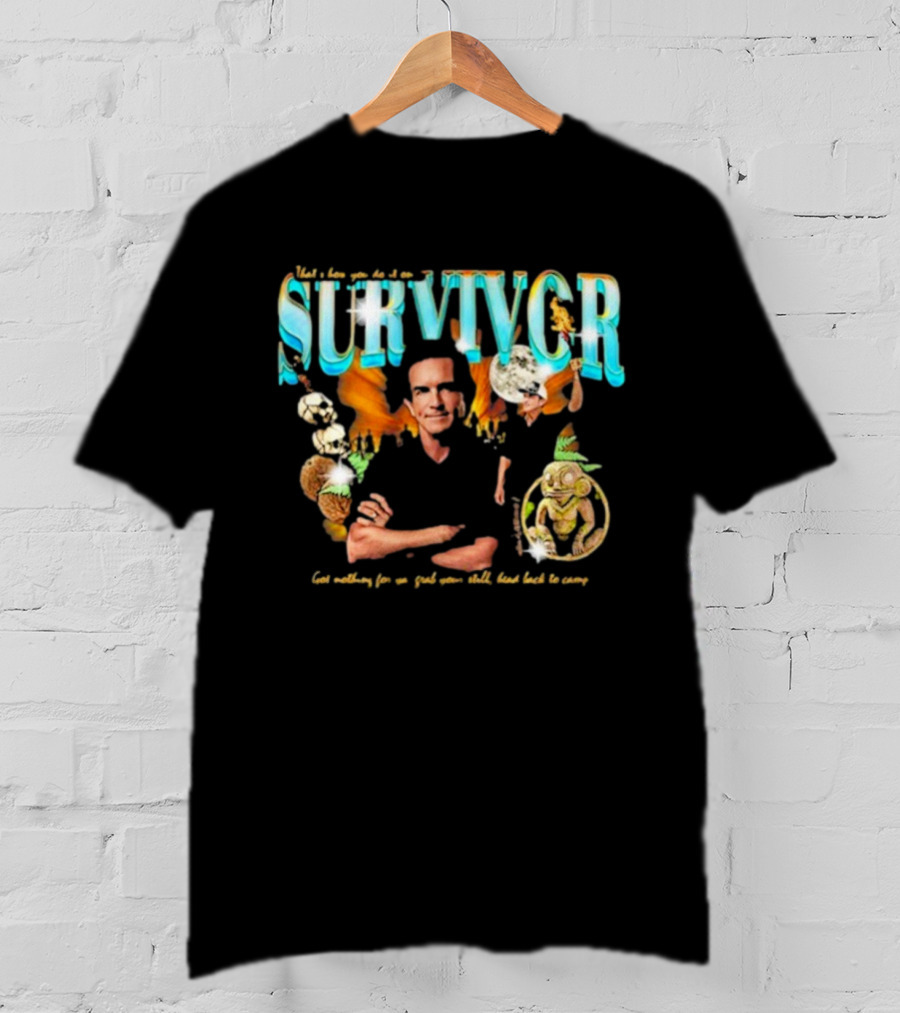 Survivor Jeff Probst Heartthrob Vintage Tiki Idol And Torches T-Shirt
