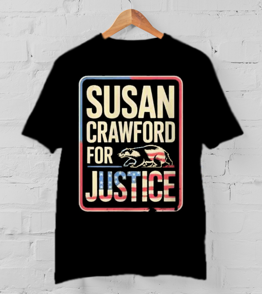 Susan Crawford For Justice Bear Flag Wisconsin 2025 T-Shirt