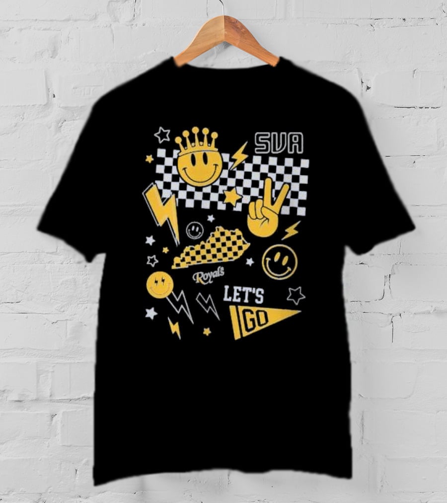 SVA Let's Go Smiley Face Peace Sign Lightning Stars Summit View Academy T-Shirt